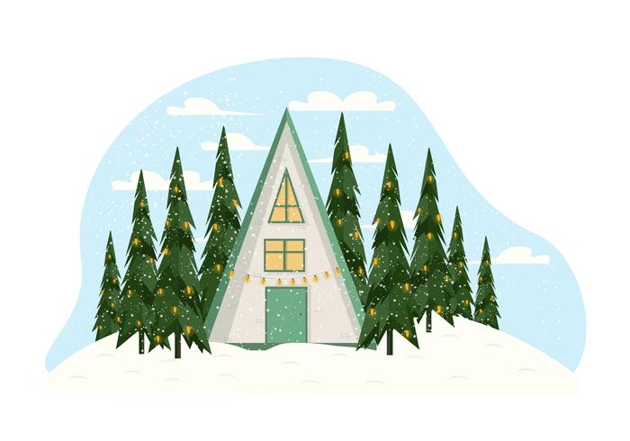 Vector ilustración paisaje de invierno