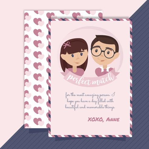 Vector Perfect Match Valentine's Day Card