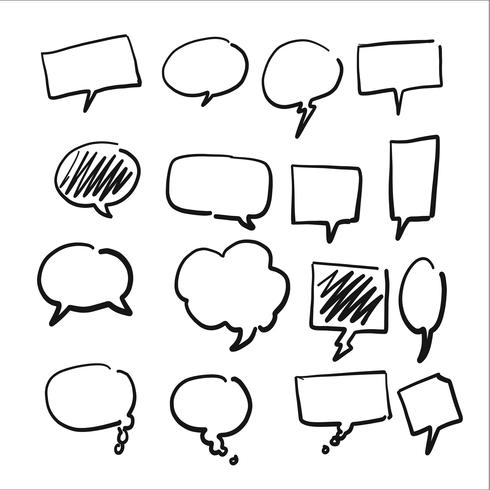 Hand Drawn Bubble Text Set vector