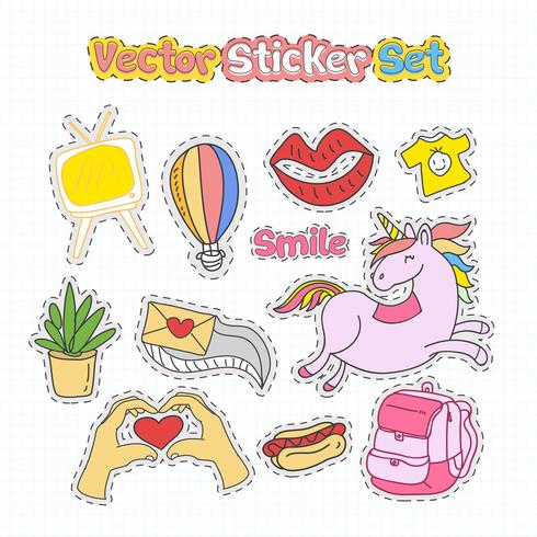 Vector Sticker Patches Set