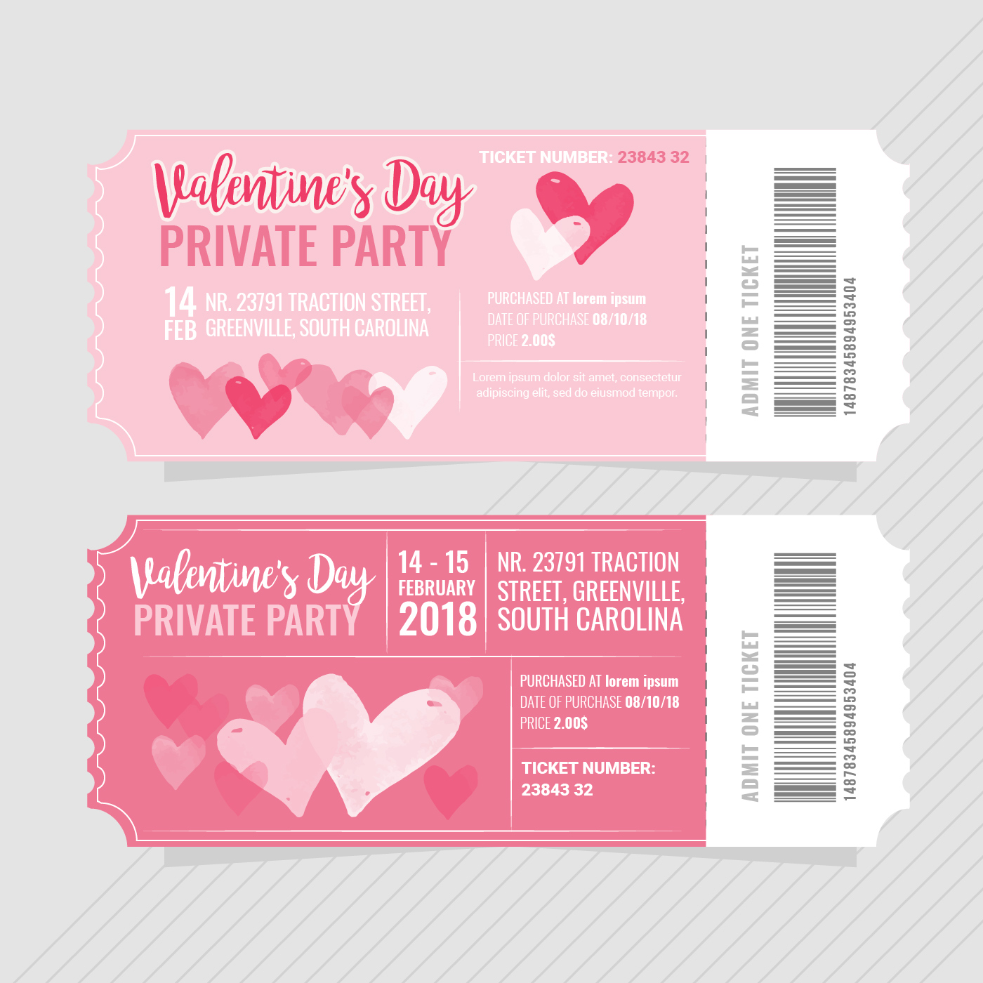 Vector Valentine's Day Party Tickets - Download Free Vectors, Clipart Graphics ...1400 x 1400