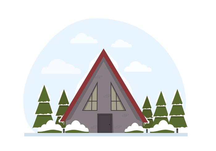 Vector ilustración paisaje de invierno