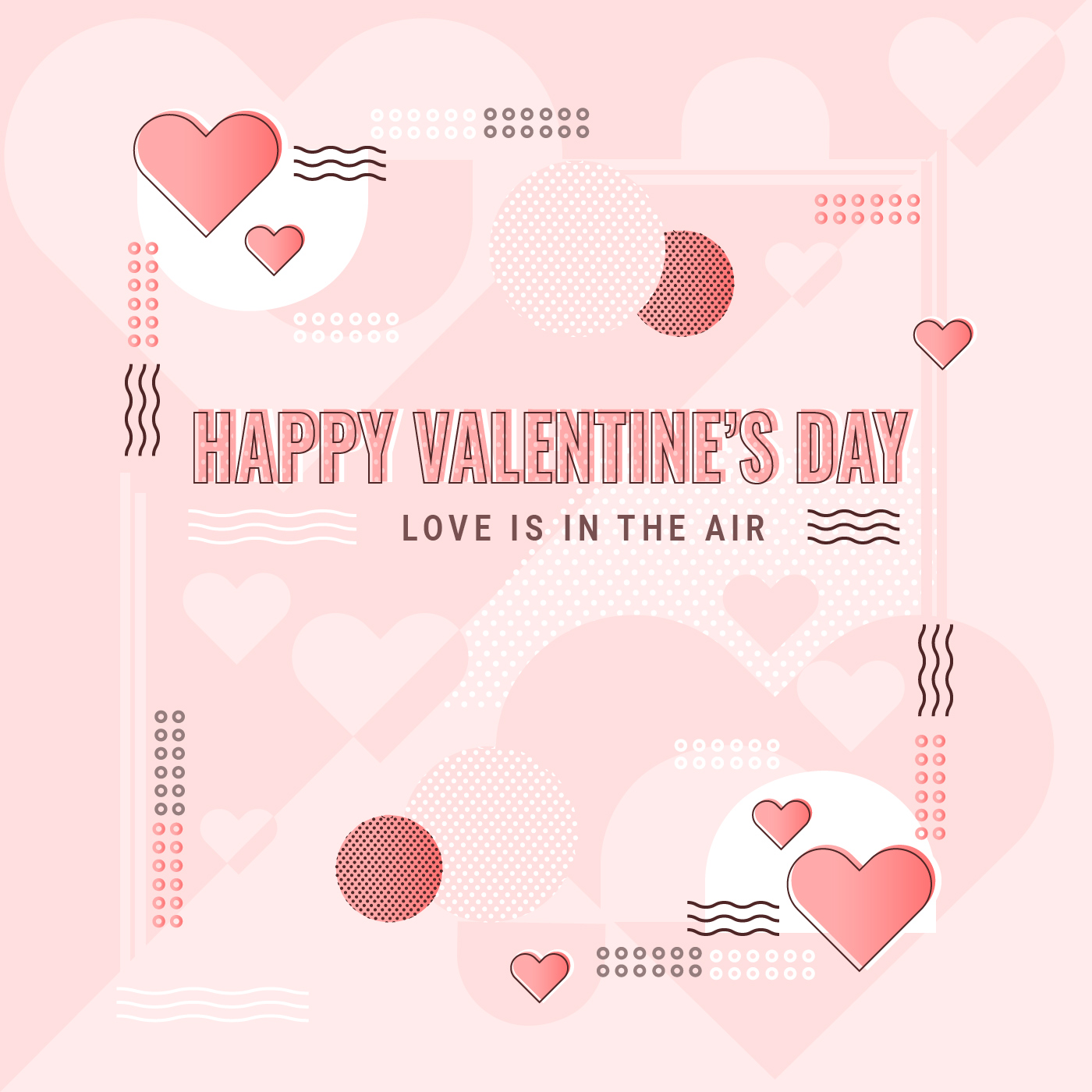 Vector Valentine's Day Memphis Style Background 275262 Vector Art at