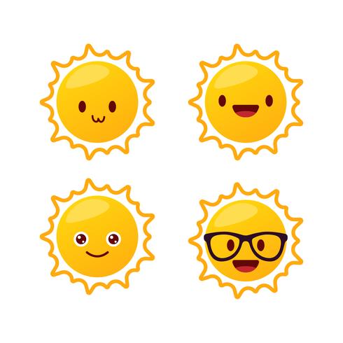 Emoticonos de sol vector