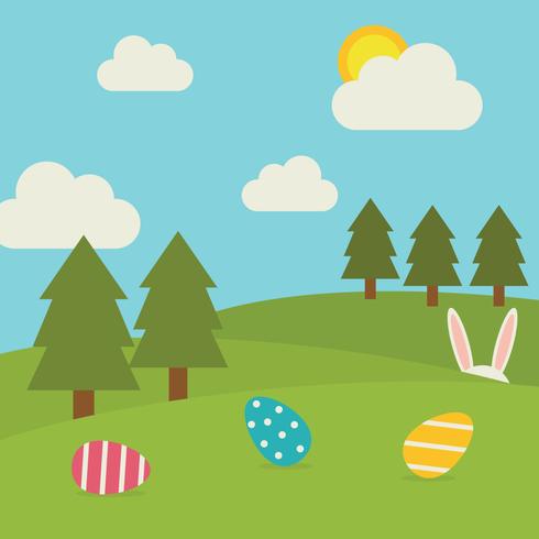 Tiempo de pascua en el campo vector