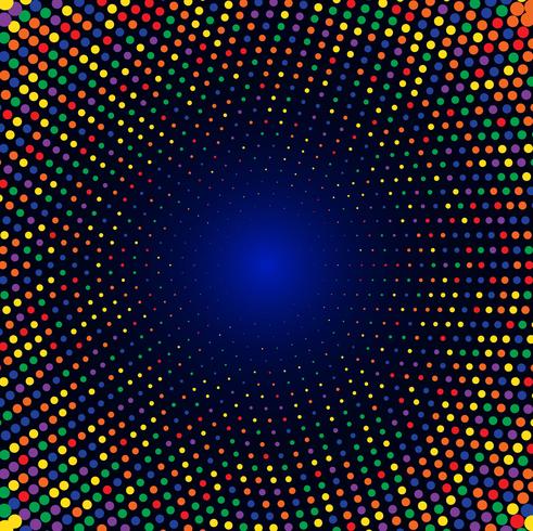 Abstract colorful circular halftone background vector