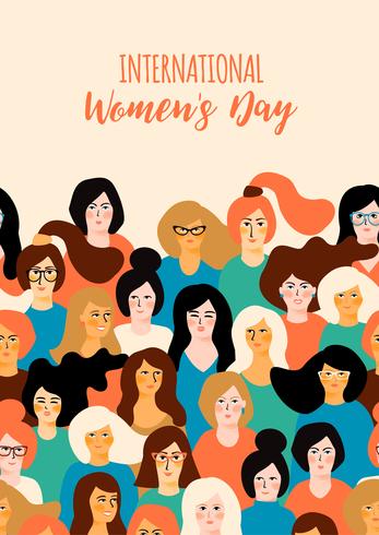 Día Internacional de la Mujer. Plantilla de vector