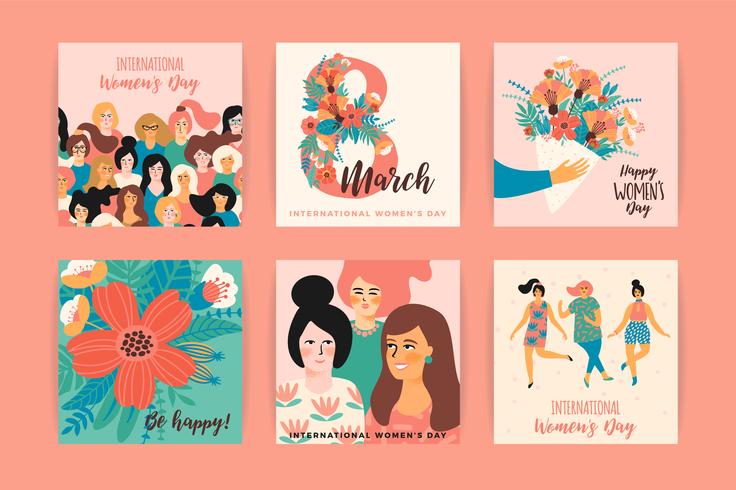 International Women s Day. Vector templates.