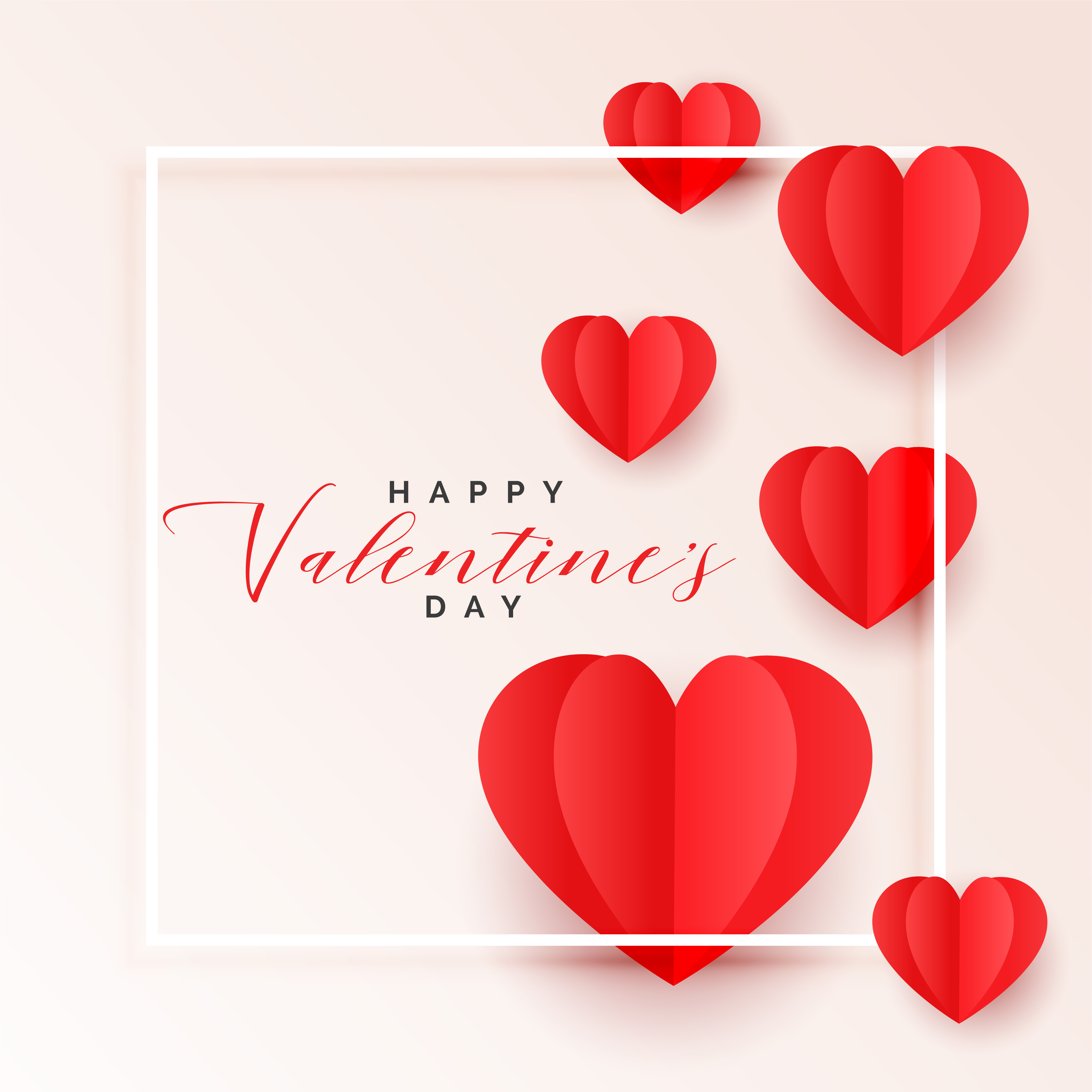 red origami paper hearts valentines day background - Download Free ...