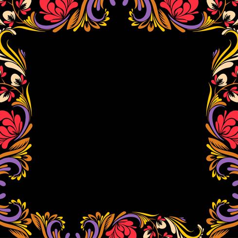 Fondo floral decorativo colorido abstracto del marco vector