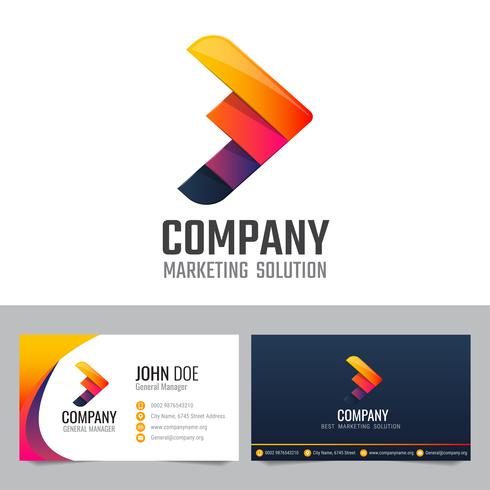 Modern business card Vector template design