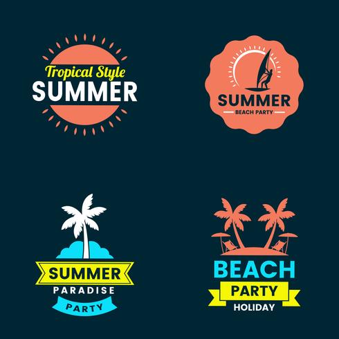 Verano Retro Vector Logo para banner