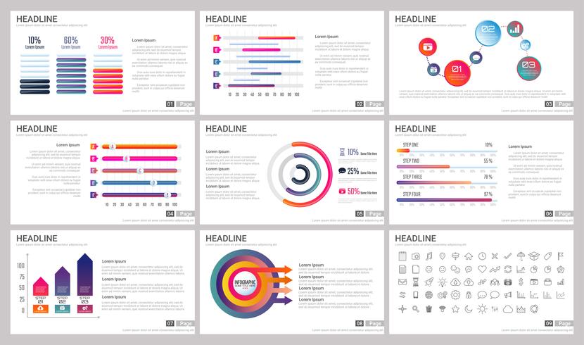 Modern Elements of infographics for presentations templates vector