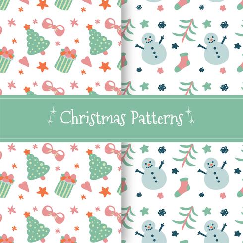 Cute Christmas Pattern Collection  vector