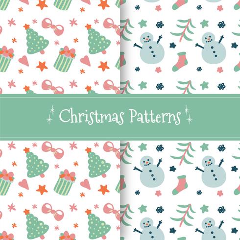 Cute Christmas Pattern Collection  vector