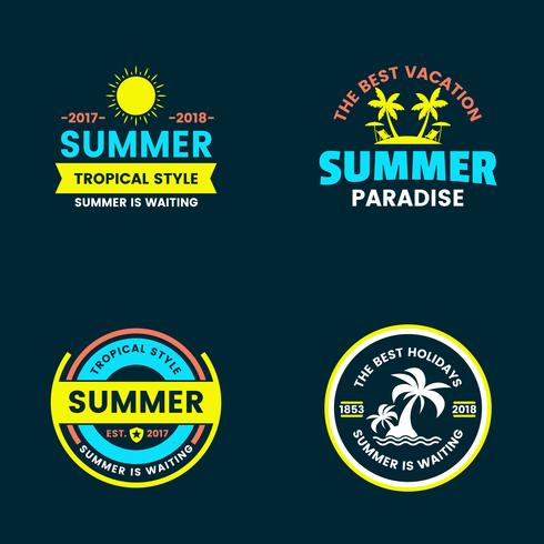 Verano Retro Vector Logo para banner