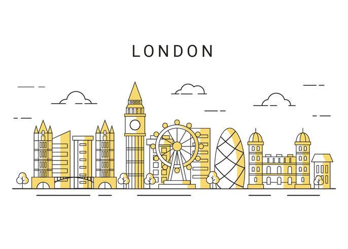 Vector de horizonte de la ciudad de Londres