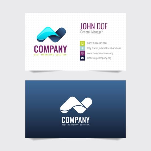 Modern business card Vector template design