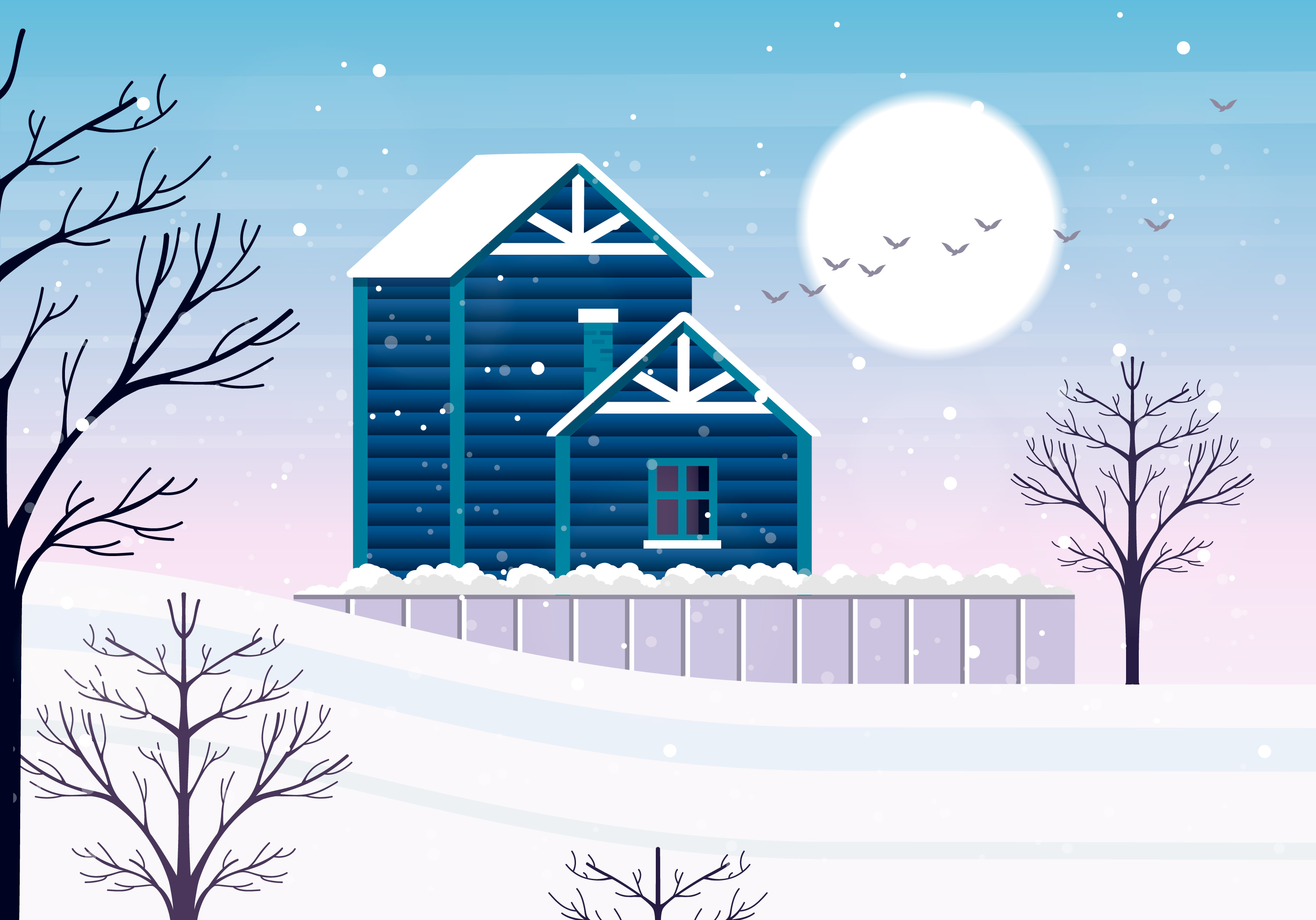 Vector Winter Landscape Illustration 275913 Download Free Vectors, Clipart Graphics & Vector Art
