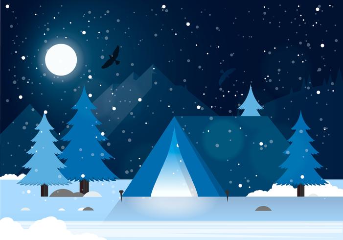 Vector ilustración paisaje de invierno