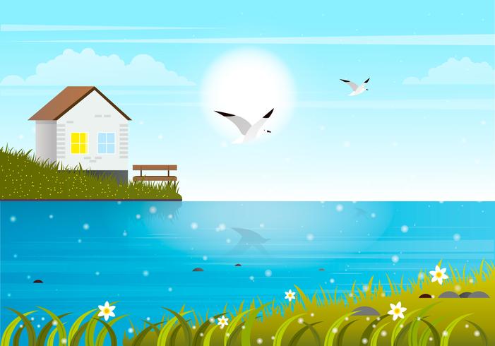 Vector Spring Landscape illustration