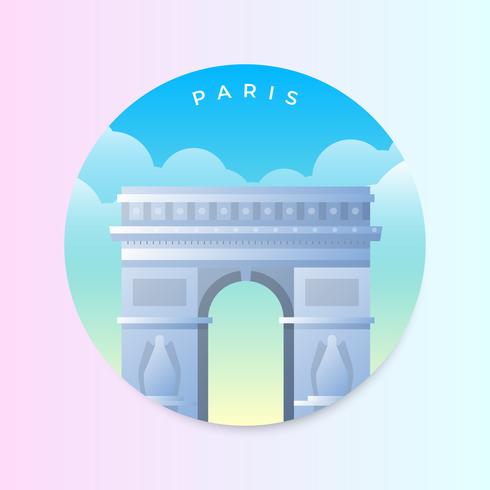 Arc De Triomphe In Paris Vector Illustration