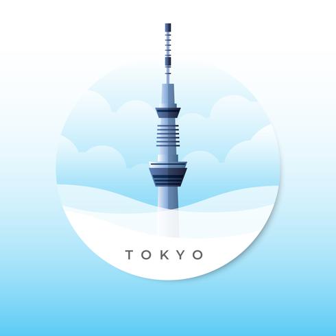 Tokyo Skytree Tower Vector Illustration