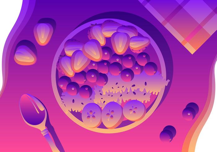 Simpe Summertime Acai Bowl Vector