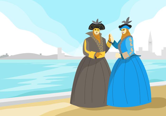 Carnevale Di Venezia Vector Background Illustration