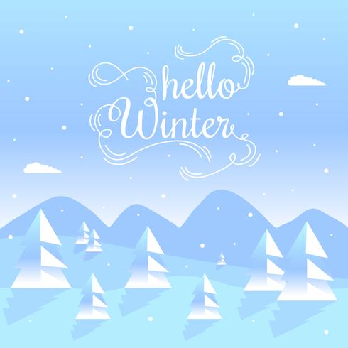 Hello Winter Vector Background