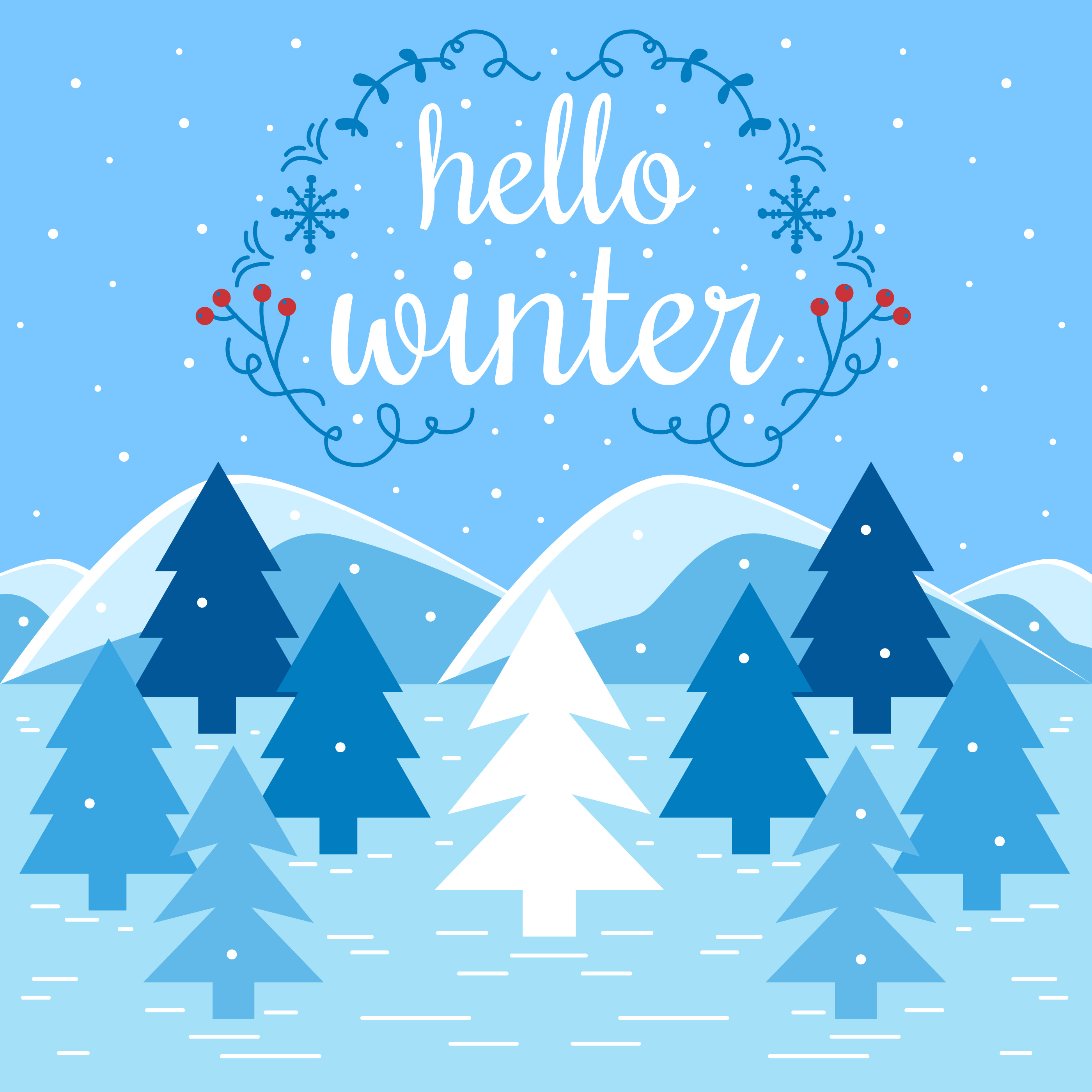 Hello Winter Vector  Illustration 275991 Vector  Art at Vecteezy