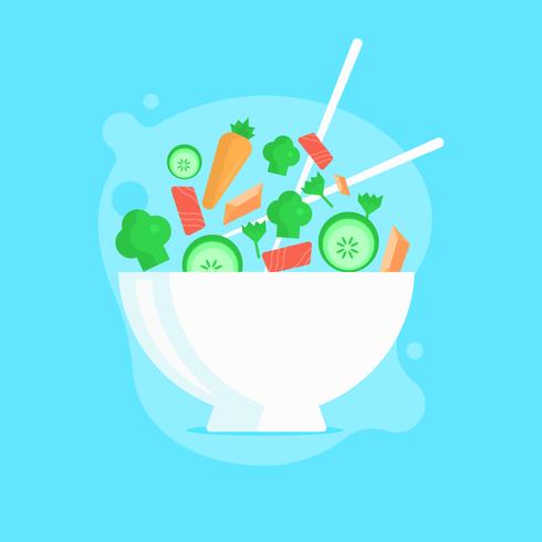 Poke Bowl Vector Illustration