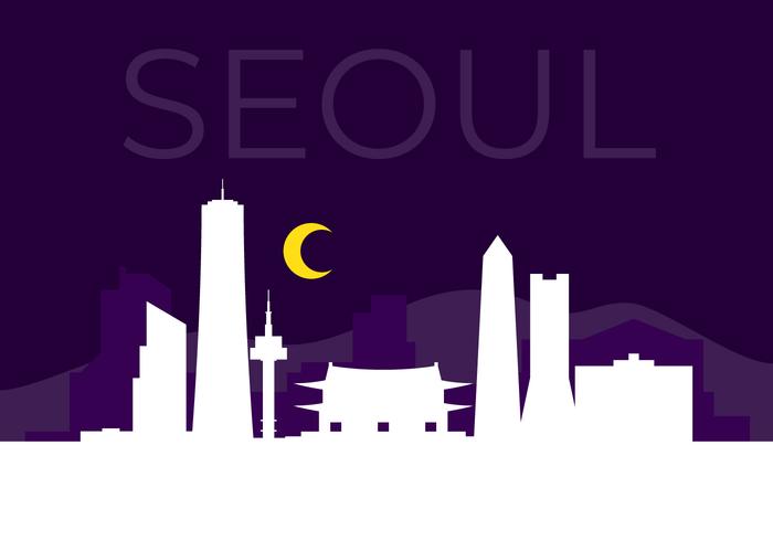 Seoul City Silhouette vector