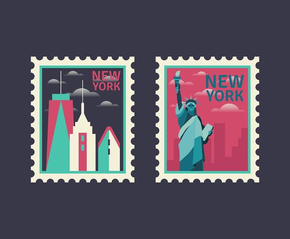New York Postage Stamps vector