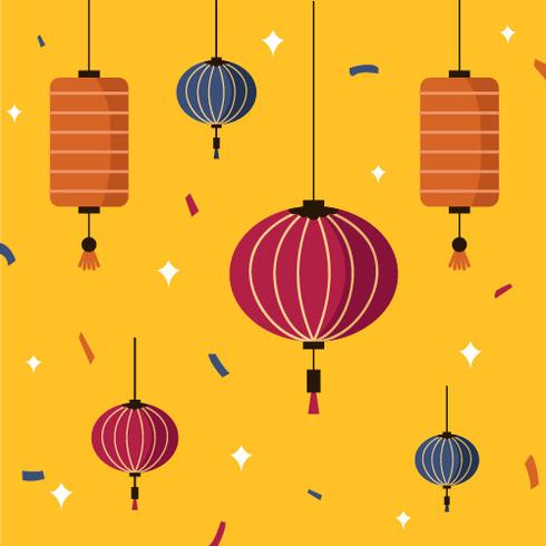 Taiwan Sky Lantern Festival Vector 