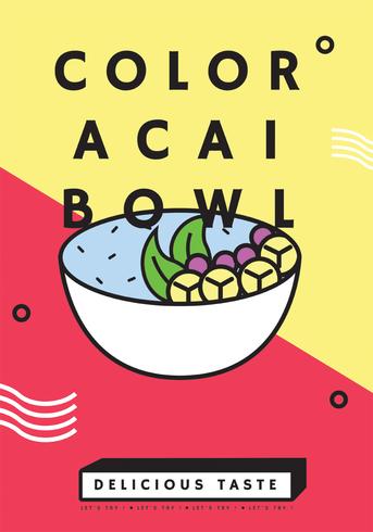 Color Acai Bowl Vector Design