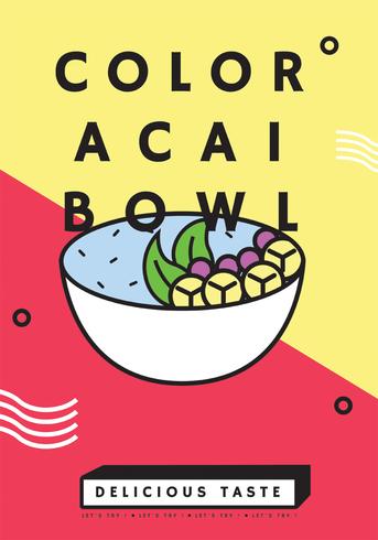 Color Acai Bowl Vector diseño