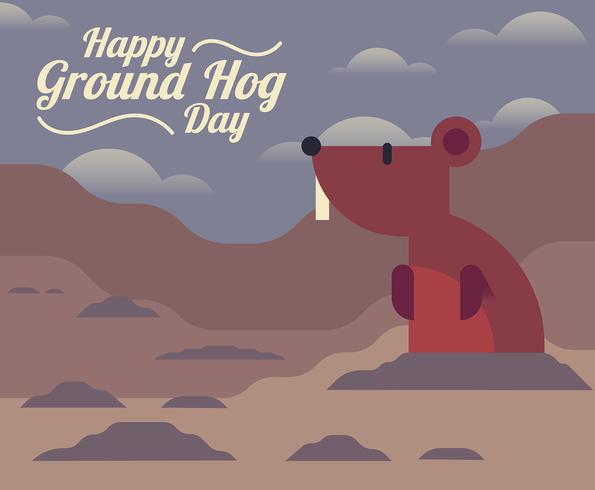 Ground Hog Day Illustration vector