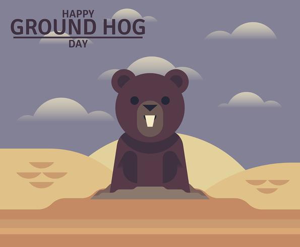 Ground Hog Day Illustration vector