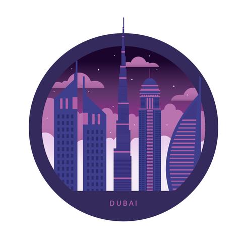 Dubai Skyline Vector Illustration