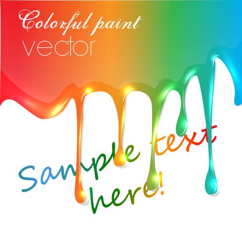 Realistic vector colorful paint trickling