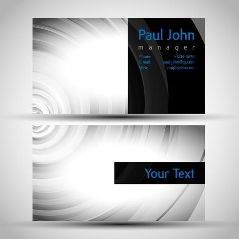 Colorful and elegant business card design with front and back side, vector