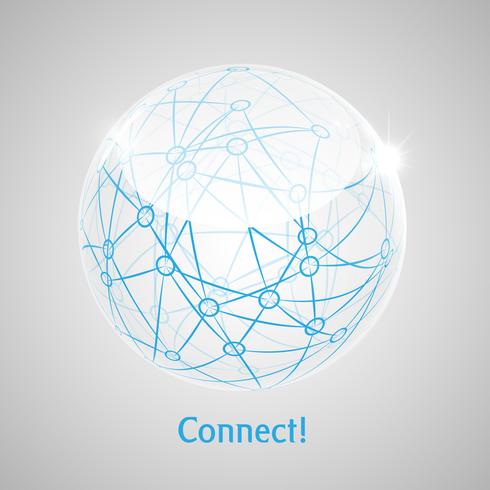 Connect World abstract concept art vector