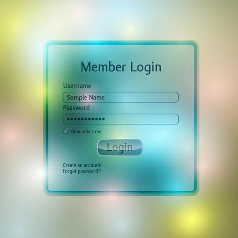 Plantilla de vector 'Member Login'