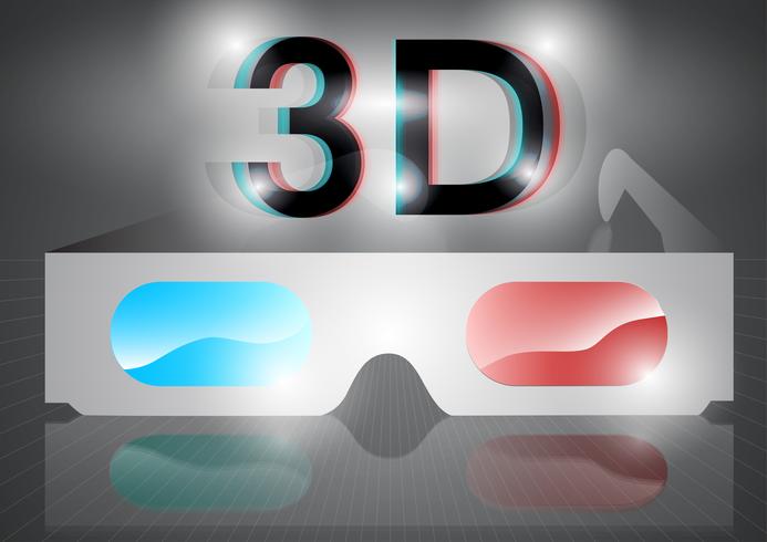 3D eyeglasses vector