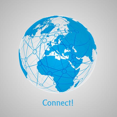 Connect World abstract concept art vector