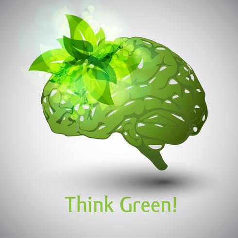 Think Green Brain vector