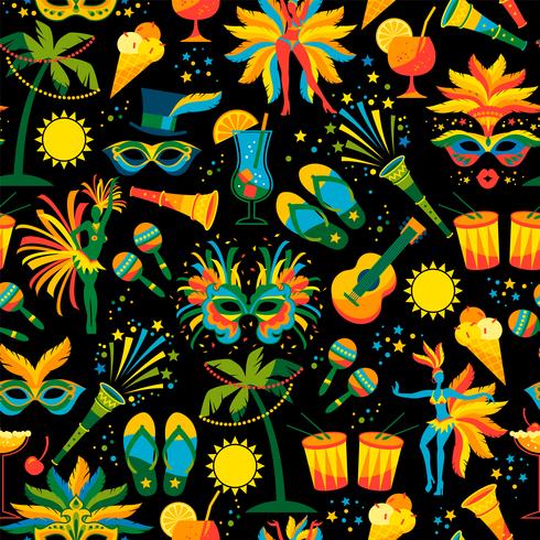 Brazilian Carnival. Vector seamless pattern.