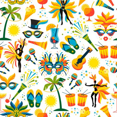 Brazilian Carnival. Vector seamless pattern.