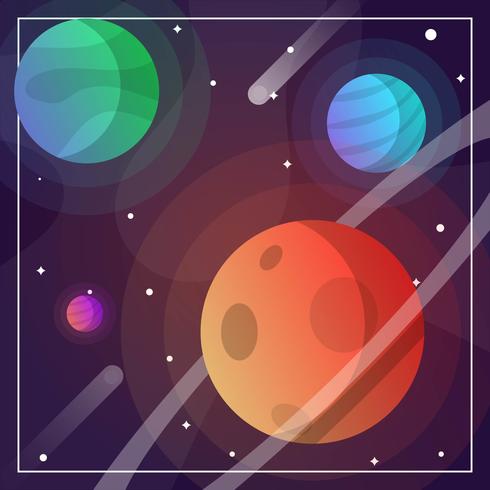 Flat Modern Galaxy Vector Background